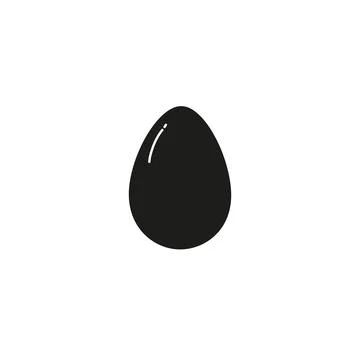 Egg black icon. Chicken egg. Food silhouette. Vector isolated on white Stock Illustration