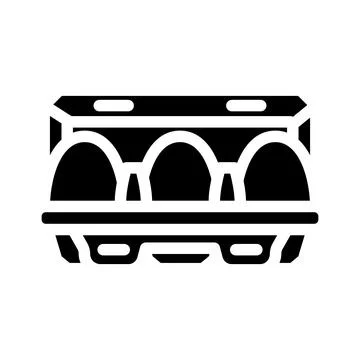 Egg box chicken glyph icon vector illustration Stock Illustration