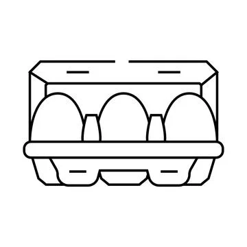 Egg box chicken line icon vector illustration Stock Illustration