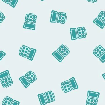 Egg box hen glyph seamless pattern Stock Illustration