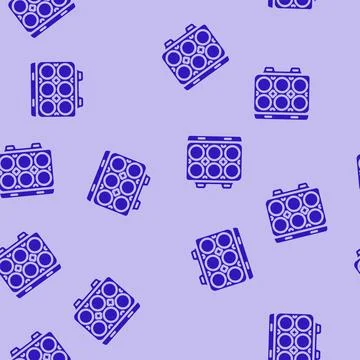 Egg box hen glyph vector seamless pattern Stock Illustration