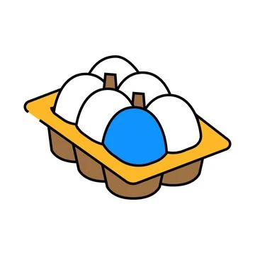 Egg box hen icon color illustration Stock Illustration