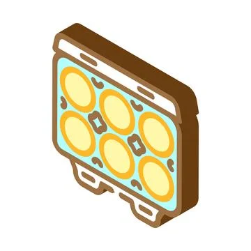 Egg box hen isometric icon vector illustration Stock Illustration