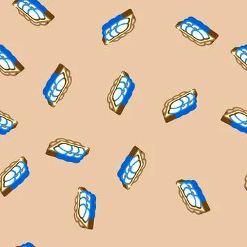 Egg box hen isometric icon seamless pattern Stock Illustration