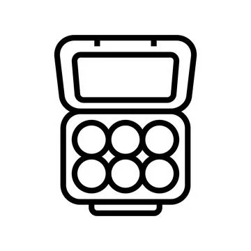 Egg box hen line icon vector illustration Stock Illustration