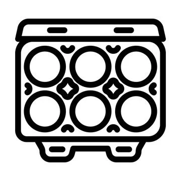 Egg box hen line icon vector illustration Stock Illustration