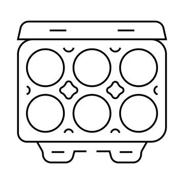 Egg box hen line icon vector illustration Stock Illustration