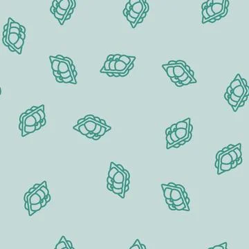Egg box hen line vector seamless pattern Stock Illustration