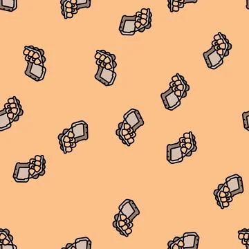Egg box hen vector seamless pattern Stock Illustration