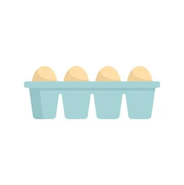 Egg box icon flat isolated vector Stock Illustration