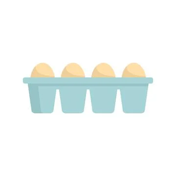 Egg box icon flat isolated 库存插图