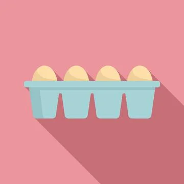 Egg box icon, flat style Stock Illustration