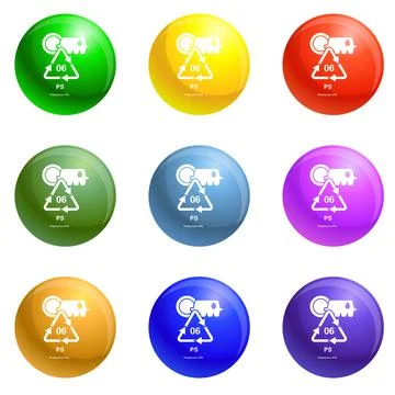 Egg box icons set vector Stock Illustration