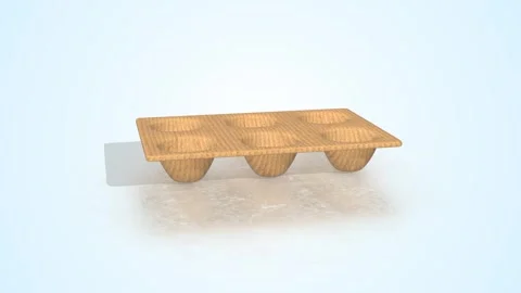 Egg Box on a Light Reflective Floor. Eco Friendly Egg Box 3D Animation. 4K Stock Footage 306695143