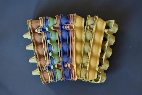 Egg boxes shoot in studio garbage concept 库存照片