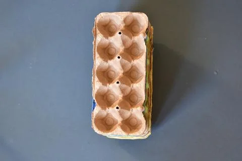 Egg boxes shoot in studio garbage concept 스톡 사진