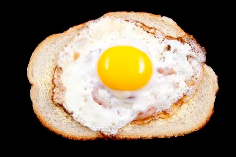 Egg on bread Stock Photos