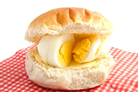 Egg on bread Stock Photos