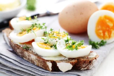 Egg On Bread Stock Photos