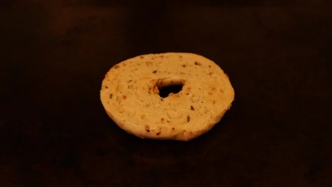 Egg Breakfast Bagel Placed into Frame by Layer On-the-go breakfast Stock Footage 127264875