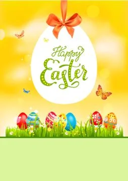 Egg Bright easter card Stock Illustration