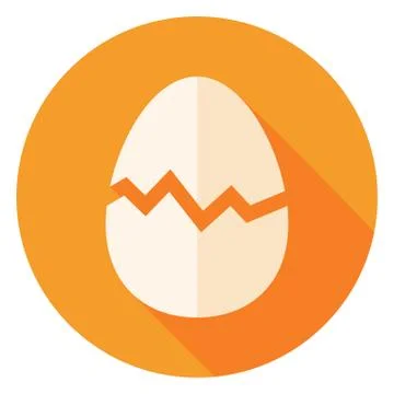 Egg with Broken Eggshell Circle Icon 스톡 일러스트