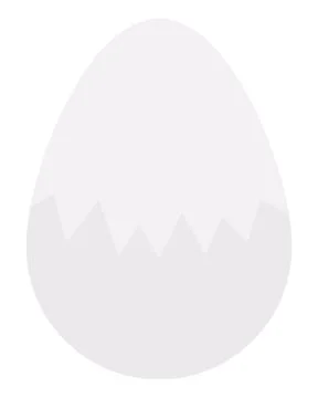 The egg is broken. The eggshell cracked in the middle of the egg. Stock Illustration