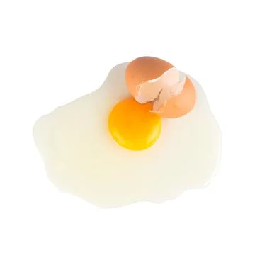 Egg broken isolated on white background Stock Photos