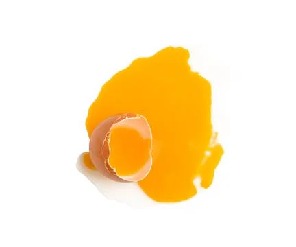 Egg broken shell isolated on the white background Foto stock