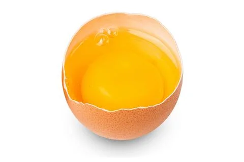 Egg. Brown eggs. Half an egg with yellow yolk Stock Photos
