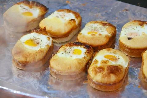 The "egg cake" in Korean stand. Stock Photos