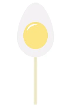 Egg. Candy lollipop. Egg in a cut. White sugar caramel with yolk. Stock Illustration