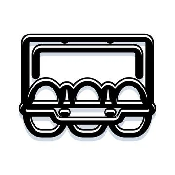 Egg carton container holding fresh farm eggs Stock Illustration