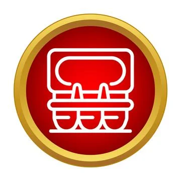Egg carton container on round red icon Stock Illustration