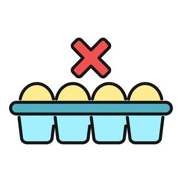Egg carton icon indicating egg allergy restriction Stock Illustration