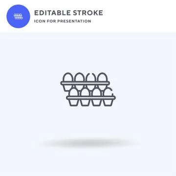Egg Carton icon vector, filled flat sign, solid pictogram isolated on white 스톡 일러스트