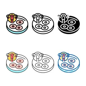 Egg cell preparation color simplified icon vector Stock Illustration
