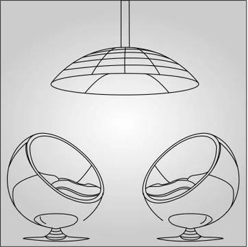  egg chair Stock Illustration