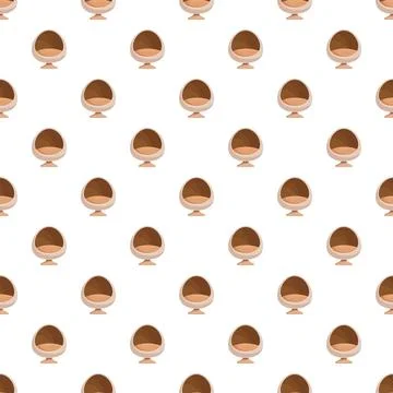 Egg chair seamless pattern for interior design background Illustrazione stock