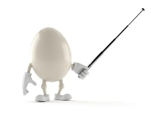 Egg character holding pointer stick Stock Illustration