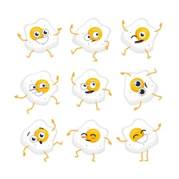 Egg Character - vector set of mascot illustrations. Stock Illustration