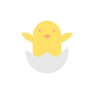Egg chick color icon. Simple color vector elements of religious holiday for ui Stock Illustration