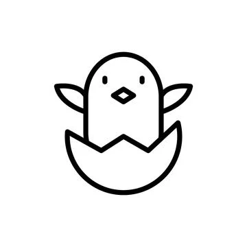 Egg chick icon. Simple line vector elements of religious holiday for ui and ux イラスト素材
