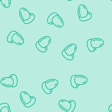 Egg chicken hen line vector seamless pattern Stock Illustration