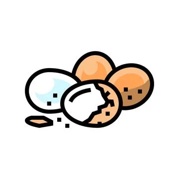 Egg chicken shell color icon vector illustration イラスト素材