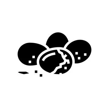 Egg chicken shell glyph icon vector illustration Stock Illustration