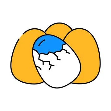 Egg chicken shell icon color illustration Stock Illustration