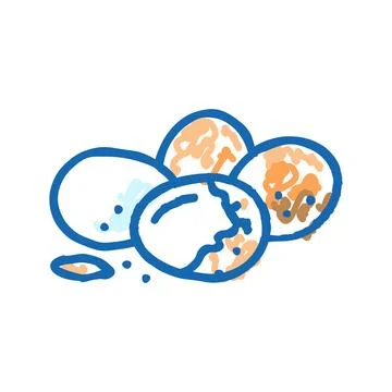 Egg chicken shell icon doodle illustration Illustrazione stock