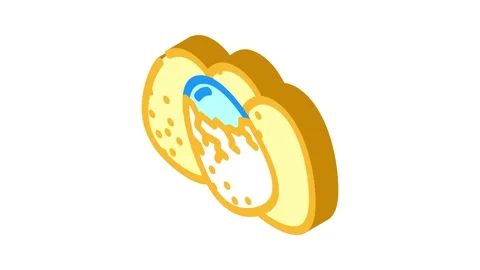 Egg chicken shell isometric icon animation Stock Footage 327291136