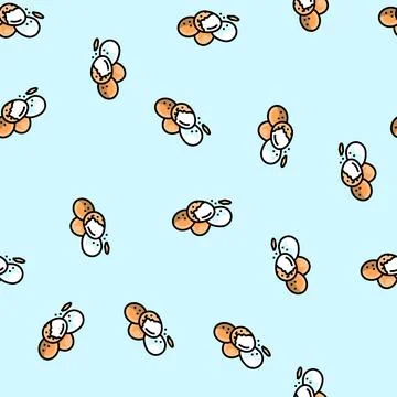 Egg chicken shell vector seamless pattern 스톡 일러스트